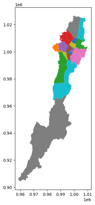 Histogramas de puntaje promedio de matemáticas por acceso a internet en el hogar